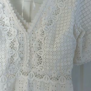 white lace/crochet blouse